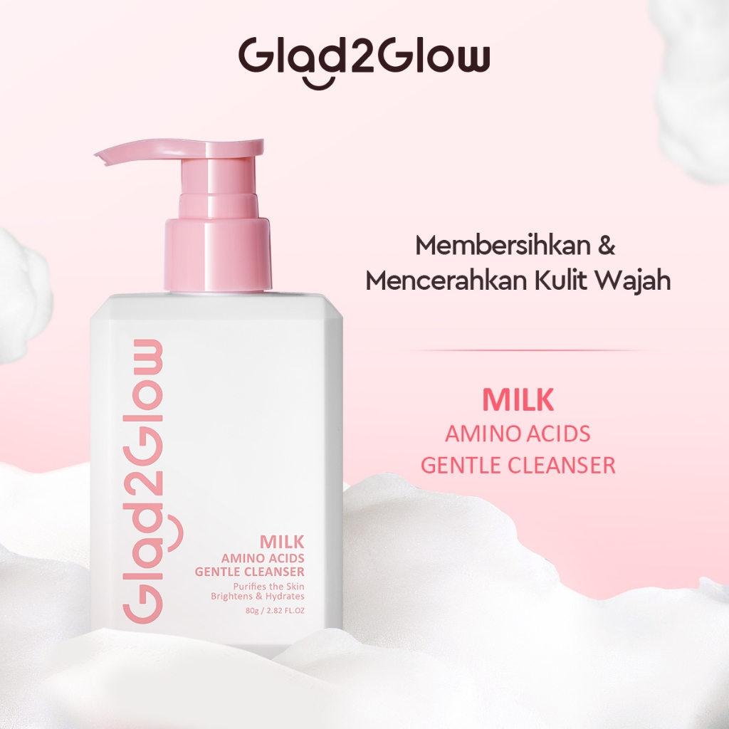 Glad2Glow Cleanser Face Wash Blueberry Ceramide Low pH Gel I Milk Amino Acid I Centella Acne I Se...