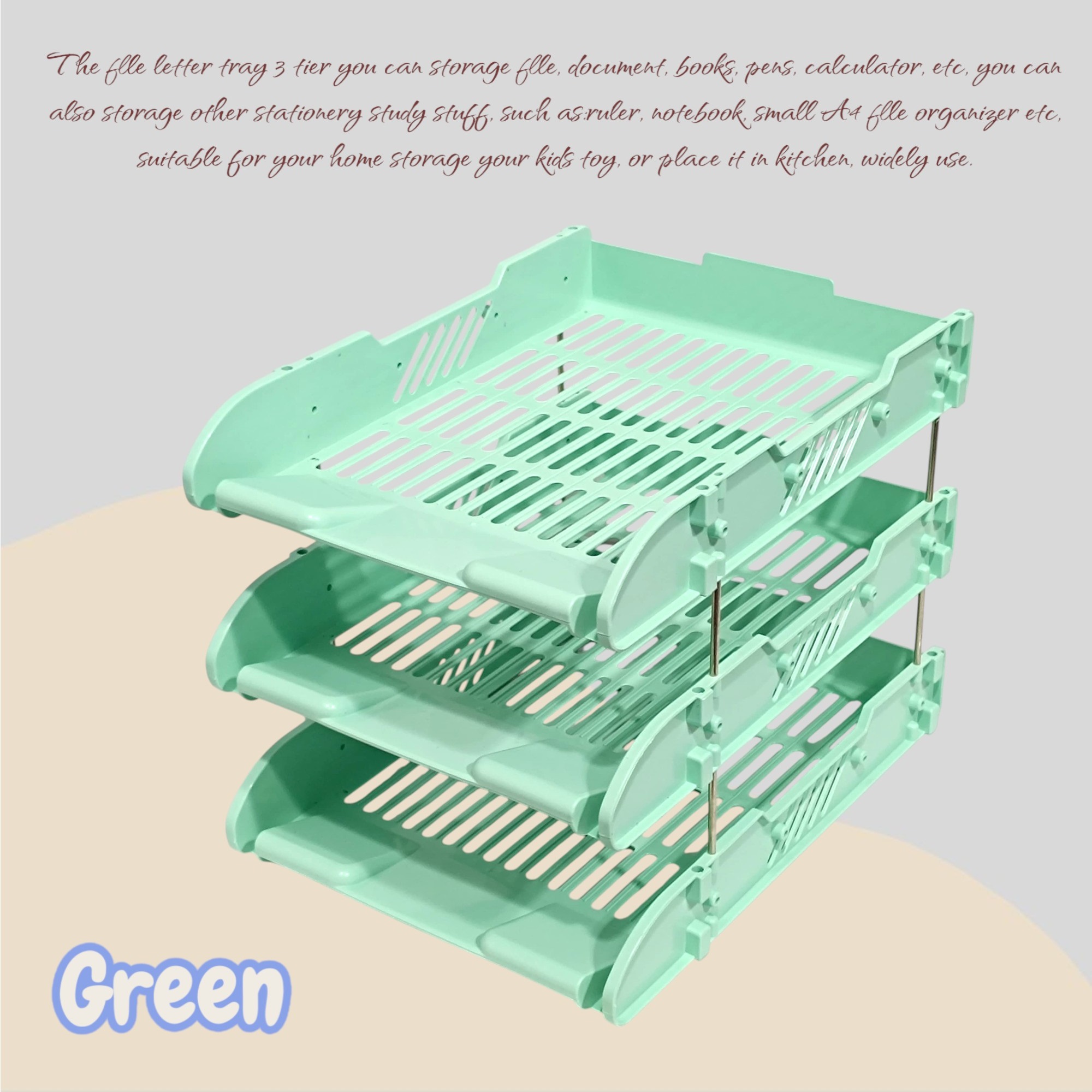 Document Tray Plastik / Rak Dokumen Plastik / Paper Tray 3 Susun DTFP 1003 / Document Filling Tray