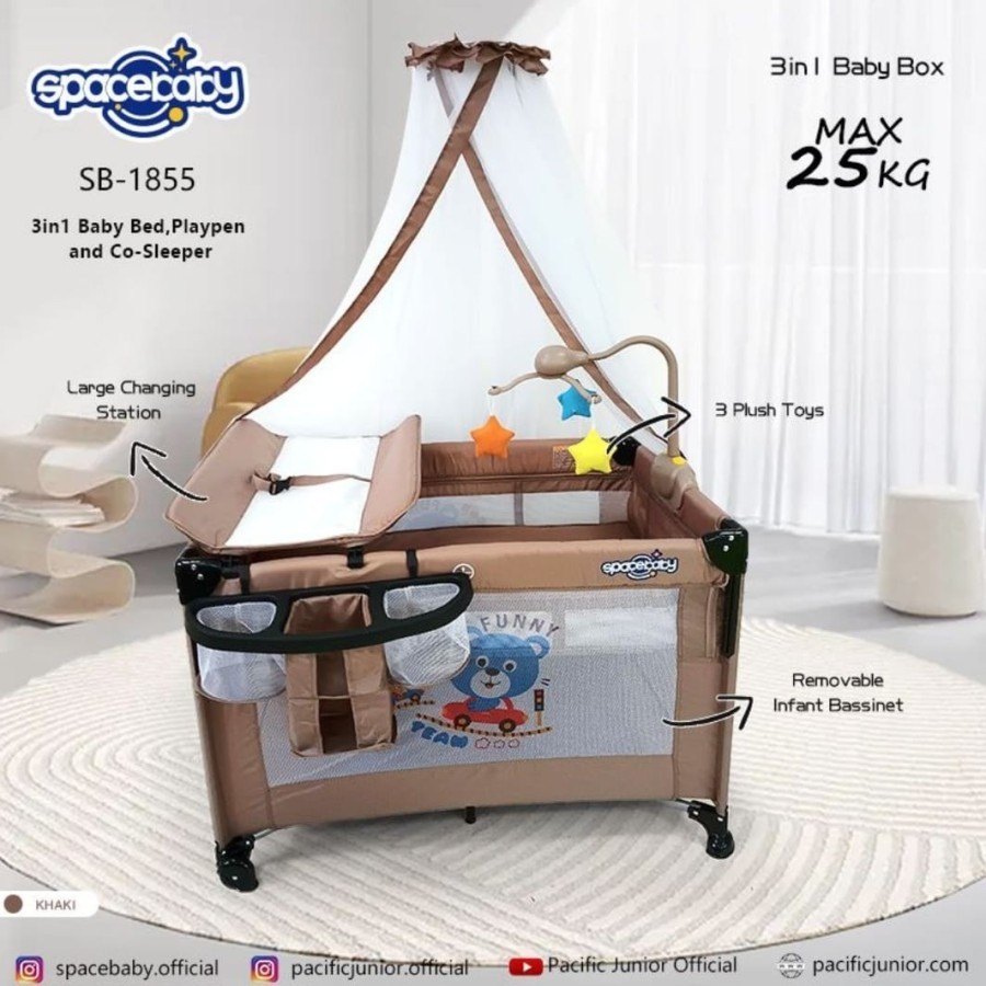 Space Baby SB-1822 Tempat Box Ranjang Bayi Lipat // SB 1855 Kasur Tidur Box Bayi SB 1819