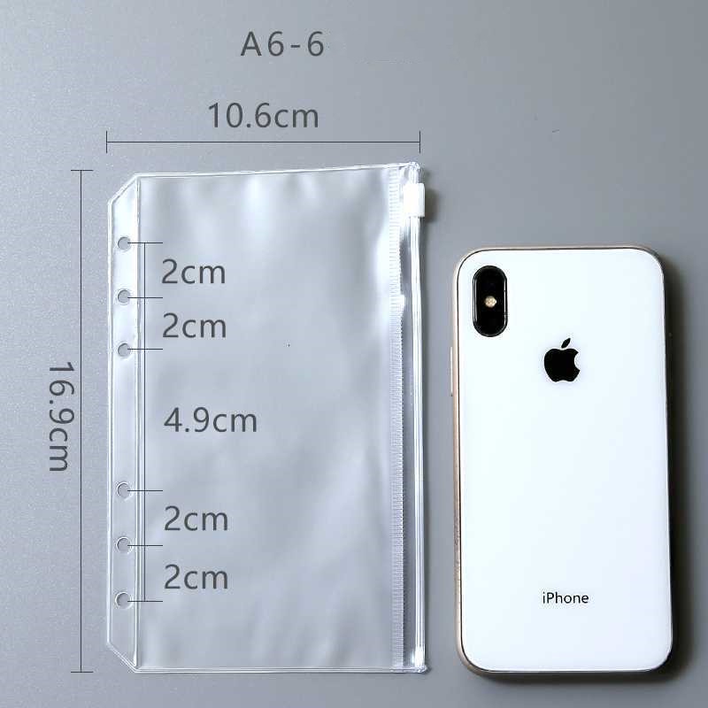 A6/A7/A5/B5 6-hole Ziplock/Poket Binder/Binder Transparent Hand Book Bags Loose-leaf Storage-THIMPLE