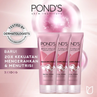[Paket isi 3] Ponds Bright Miracle Ultimate Clarity Niasorcinol Facial Foam 100gr - 20x kekuatan mencerahkan & menutrisi