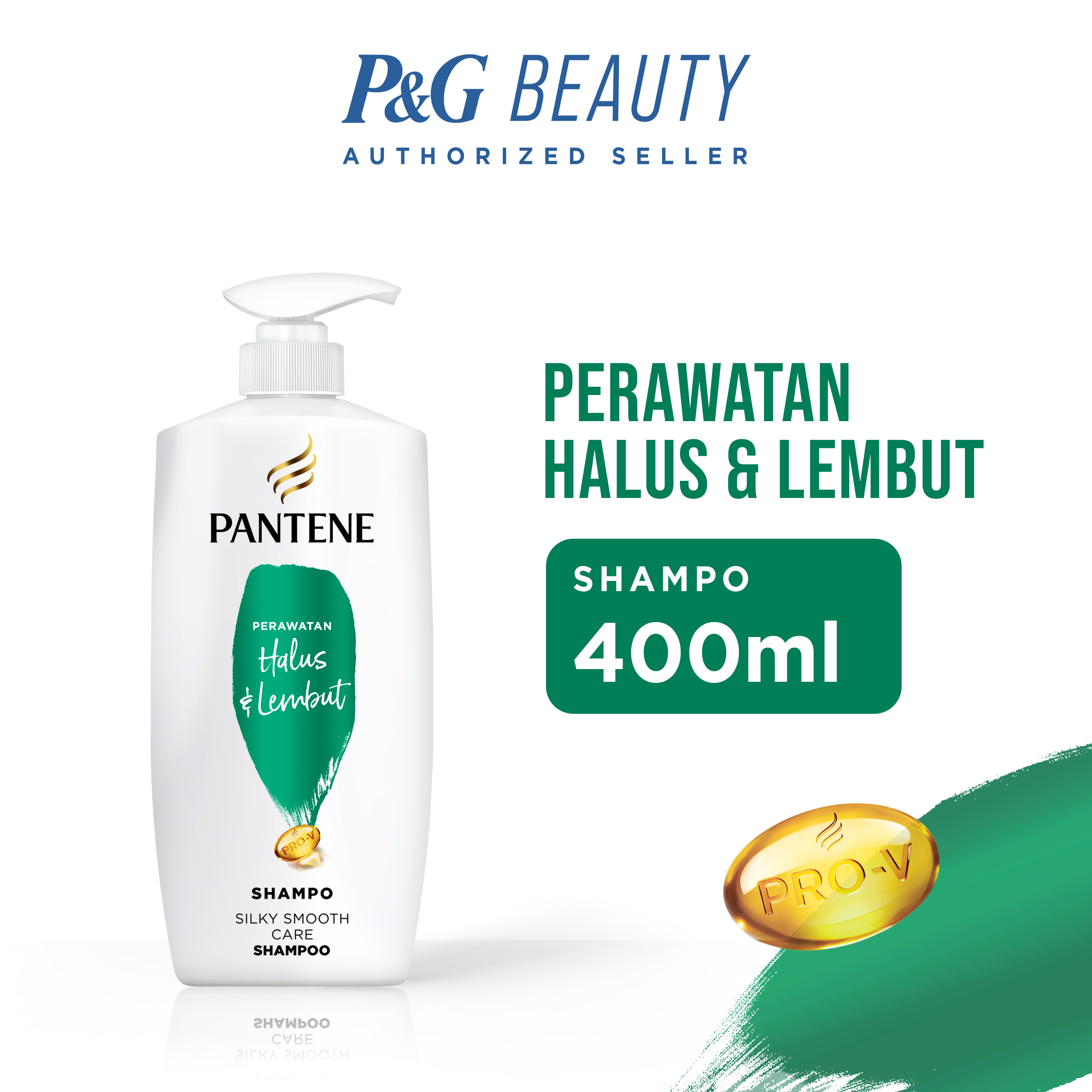 Pantene Sampo Smooth & Silky Control - Sampo Perawatan Halus Lembut & Membersihkan dan Melembabka...
