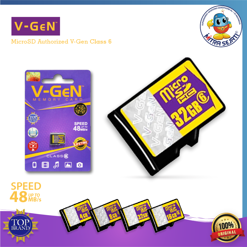 Memory V-GEN / Mmc Chip Micro SD V-GEN 32GB Memory Card V-Gen Original Garansi-1MMCCMCSDVG32G