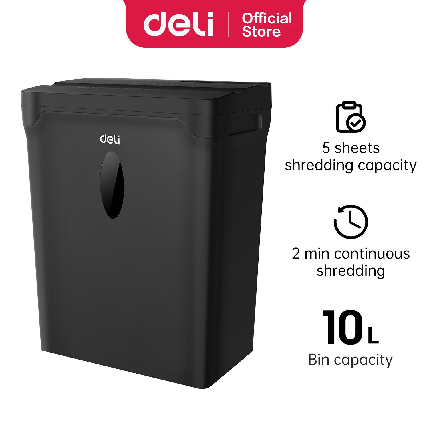 Deli Mesin Penghancur Kertas / Paper Shredder 5 Lembar 5 Menit Non Stop ET015