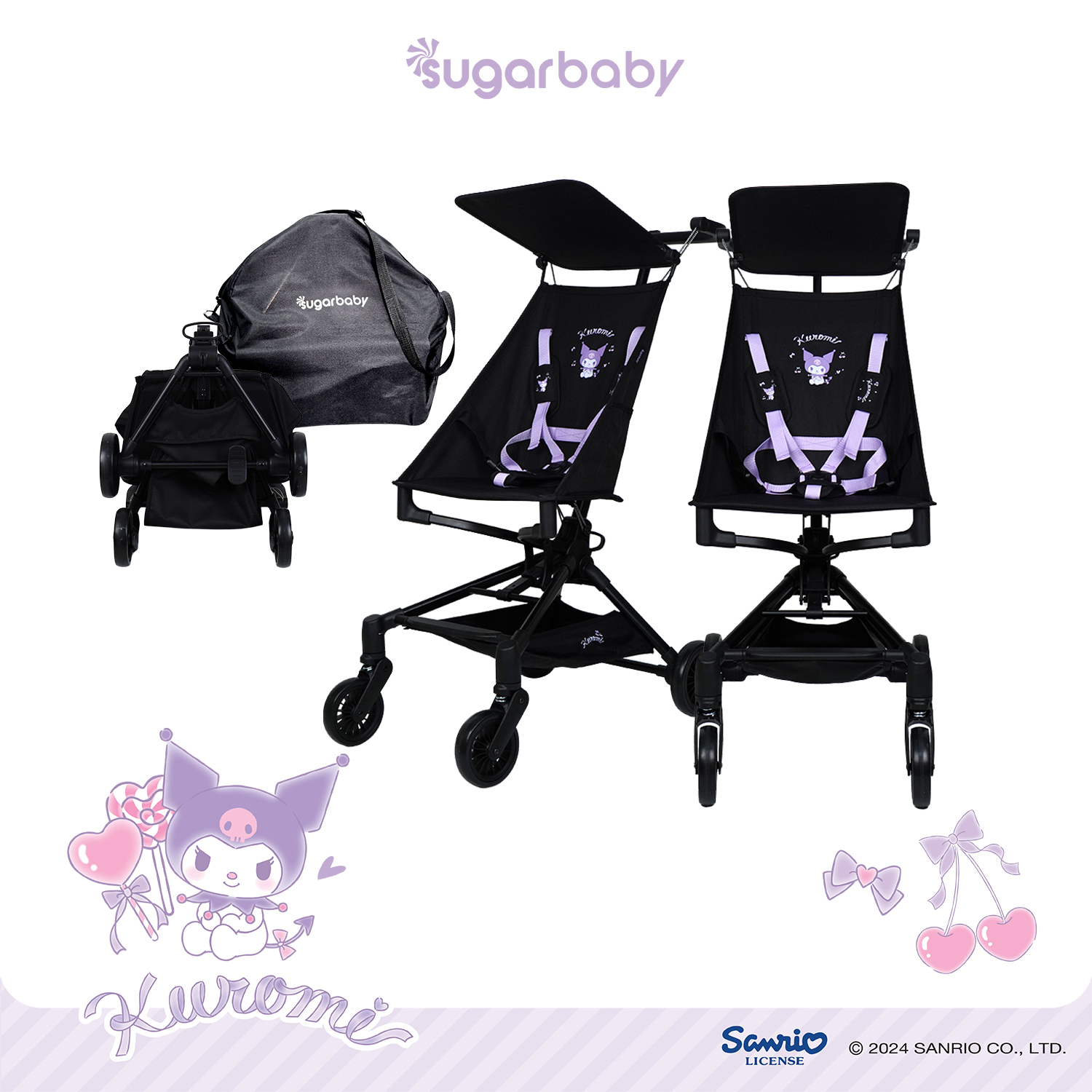 Sugarbaby Mini Stroller Sanrio Collection/Kereta Dorong Bayi Lipat/Folded Stroller/Stroller Baby Traveling/Stroller Lipat Baby