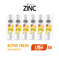 [Paket isi 6] ZINC Shampoo Active Fresh Botol 170ml