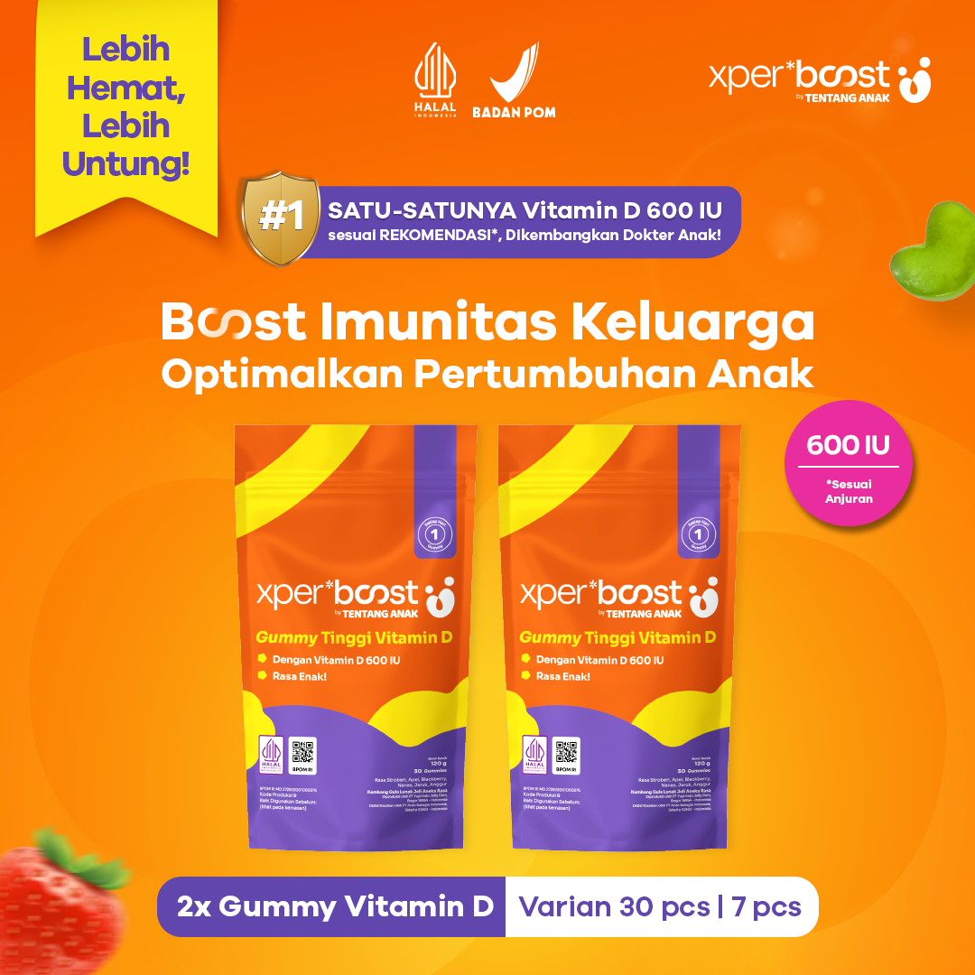 Expert Boost - Bundling 2 Pouch Gummy Vitamin D 600 IU Anak dan Dewasa
