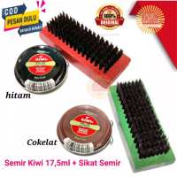 SEMIR SEPATU KIWI 175ml SET SIKAT DAN SEMIR/Kiwi Paste Semir Sepatu Hitam 175 mL Dan Sikat / Semir Sepatu Hitam Mengkilap Terlihat Baru / Semir Sepatu Bahan Alami Merawat sepatu