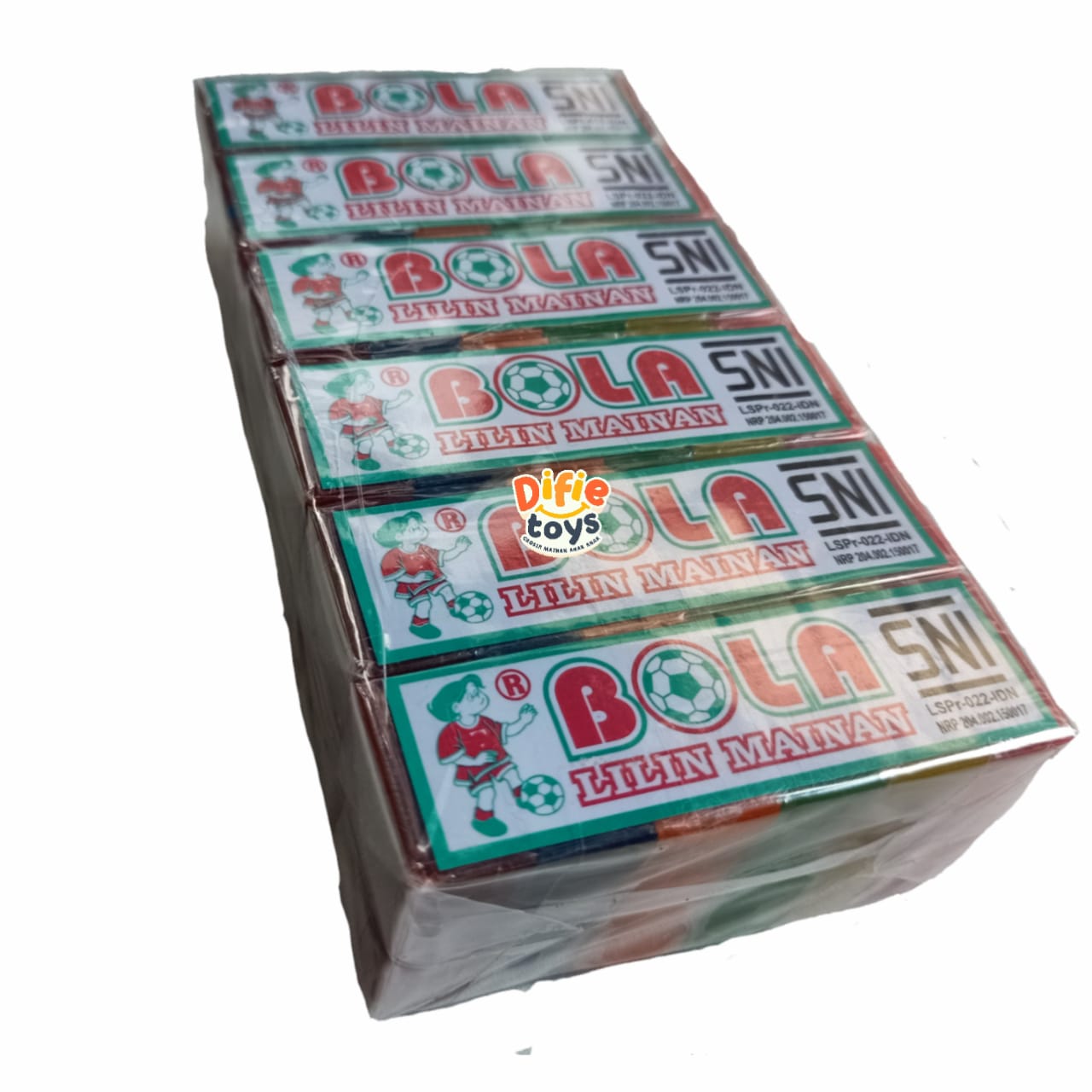 lilin mainan cap bola isi 72 pcs sni warna cerah mainan jadul difie toys