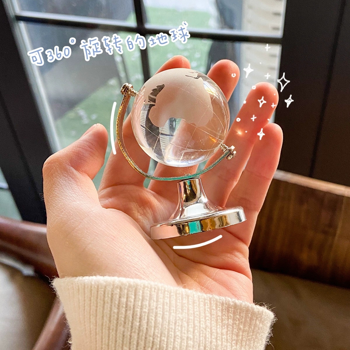 Globe Kristal Mini dekorasi Desktop Kreatif Dekorasi Meja Pajangan Bola Kristal
