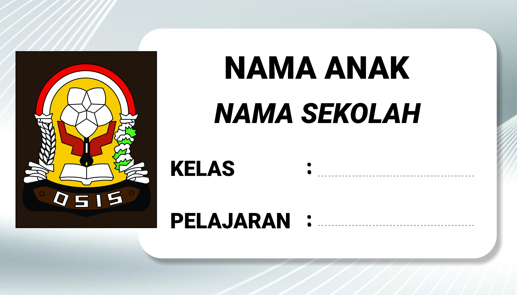 Stiker Label Mata Pelajaran Pakai Nama Anak Tinggal Tempel Di Buku Isi 40 Pcs