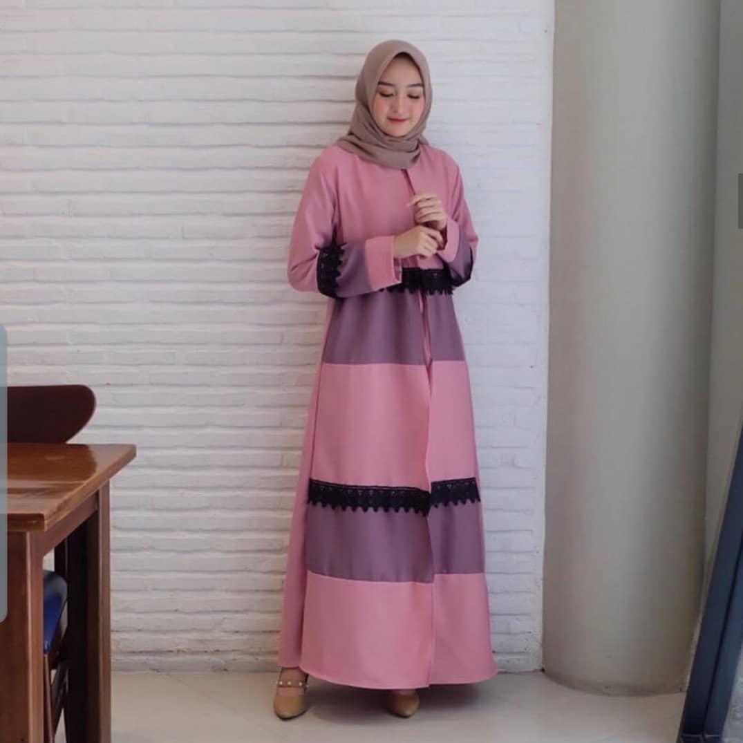 Baju Original Gamis REINN DRESS MOSCEREPE sleting depan Trendy Modern Wanita Baju Panjang Polos Muslim Gaun Kerja Dress Pesta Murah Terbaru Maxi Muslimah Termurah Pakaian Modis Baju Panjang Simple Casual Elegant 2019