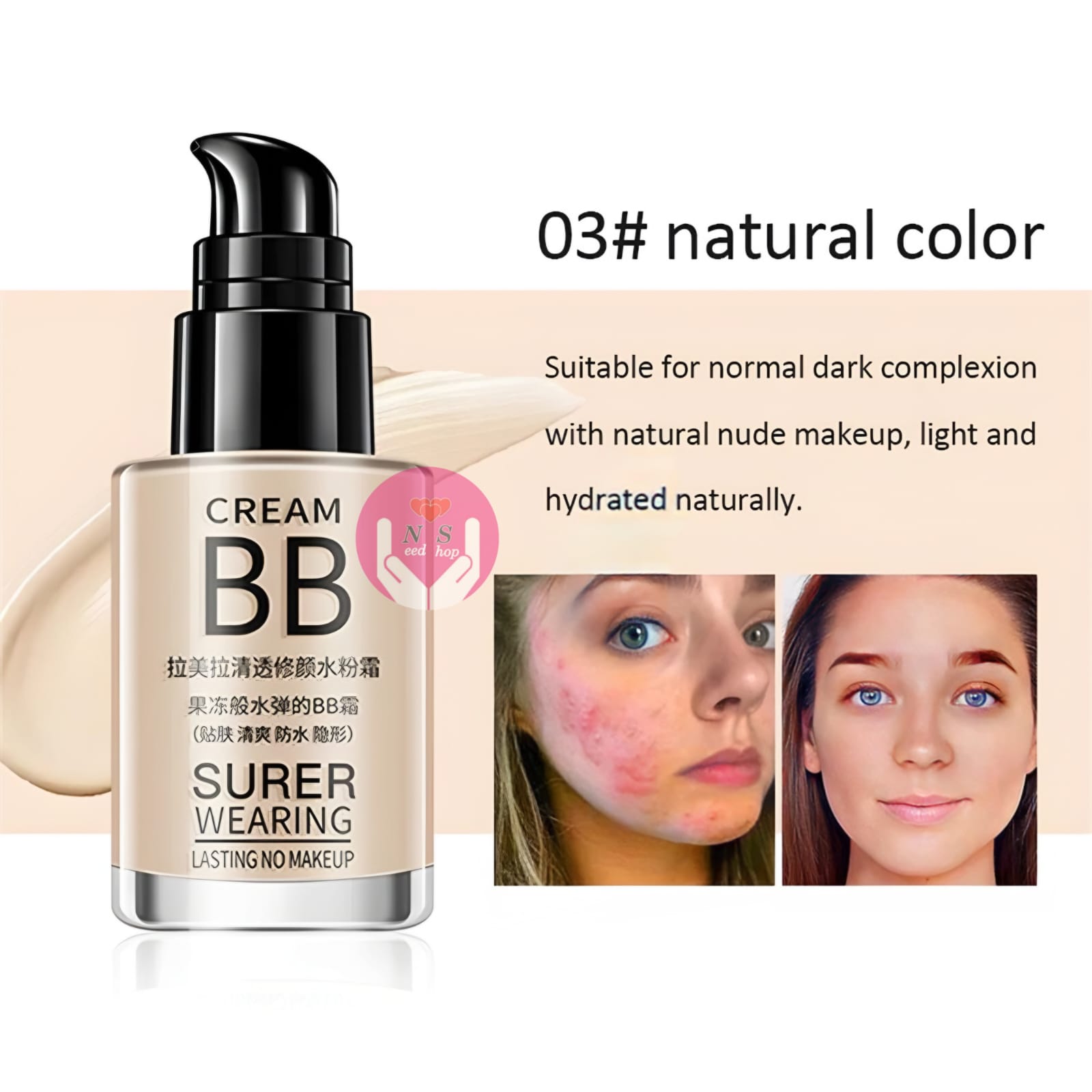 BB CREAM FOUNDATION CAIR / CONCEALER SUPER WEARING LONG LASTING 30 ML