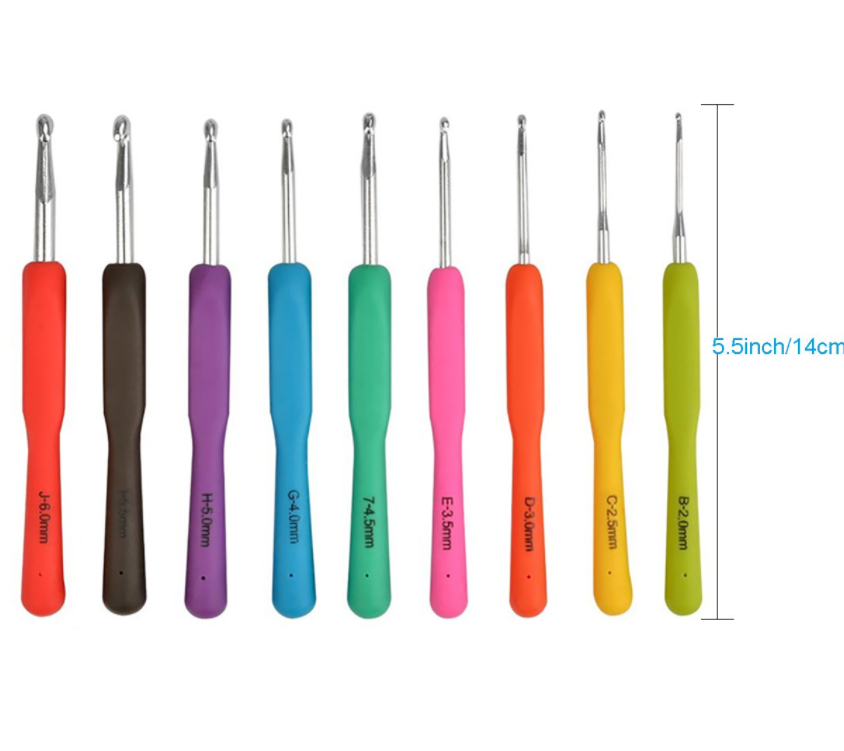 Decent Crochet Hakpen Gagang Karet/Jarum Rajut/Crochet Hook - Satuan