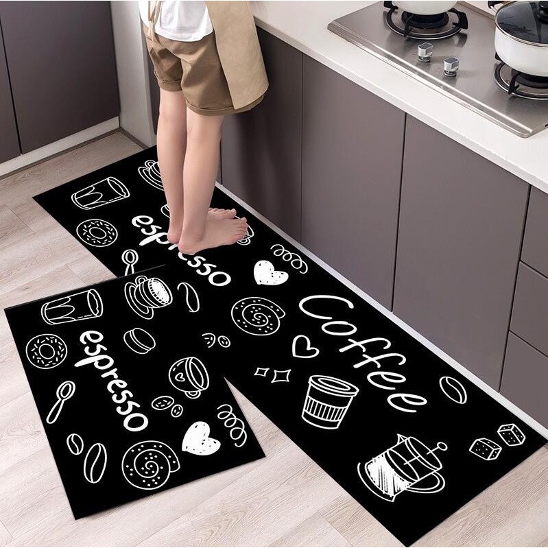 TOKO MUDA Keset Dapur Premium Anti Slip Keset Kaki Motif 2in1 Keset Ruang Makan
