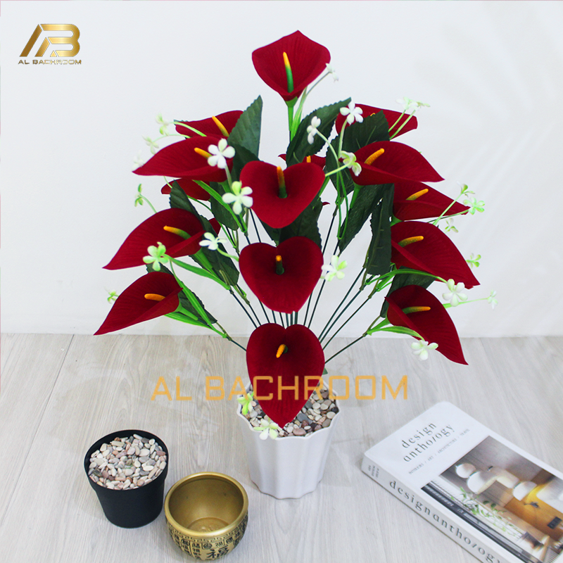 ANTHURIUM BELUDRU MERAH BUNGA HIAS K18 B8172 ARTIFICIAL HOME DEKOR