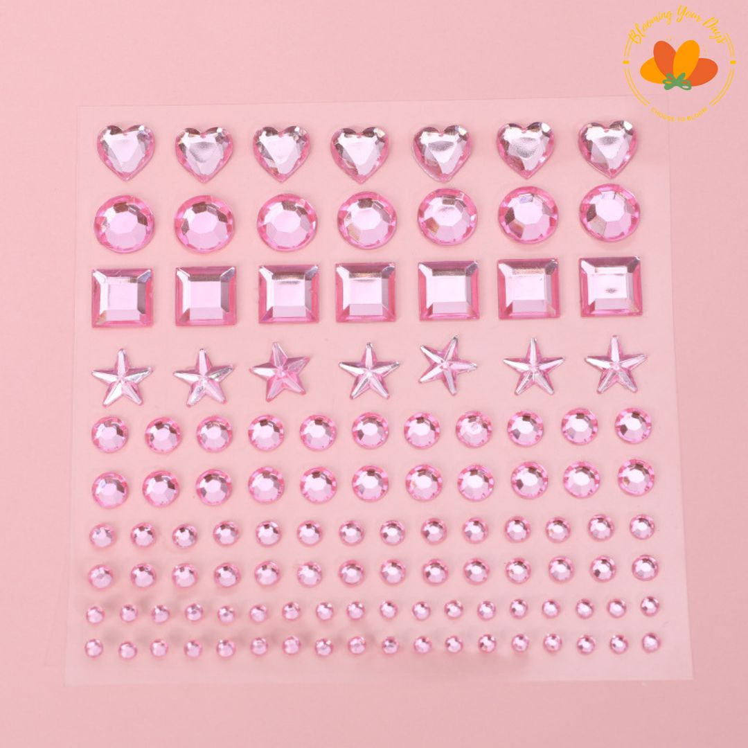 bloomingyourdays 3D Stiker kristal bintang sticker crystal star heart Hiasan Sticker Timbul DIY / Stiker DIY Timbul Motif PERMATA Perhiasan / Dekorasi Sticker Diamond