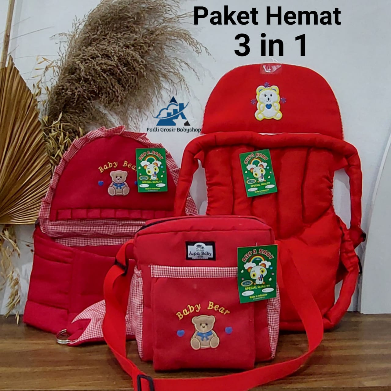 Paket Hemat (3 in 1) Tas Bayi Raffa Bordir Gendongan Bayi Samping Bordir Dan Gendongan Bayi Depan Bordir Terlaris