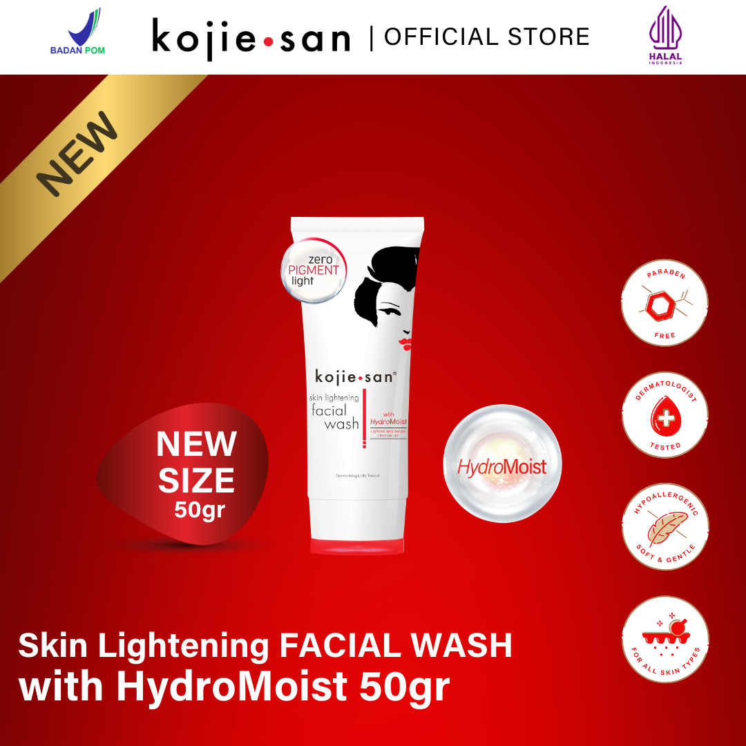 NEW LAUNCH !! KOJIESAN Skin Lightening Facial Wash w/ Hydromoist 50 gr