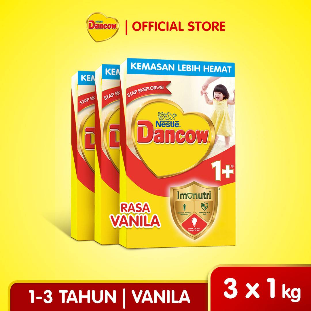 [Paket isi 3] Nestlé Dancow 1+ Rasa Vanila 1-3 Tahun Bundle 1kg