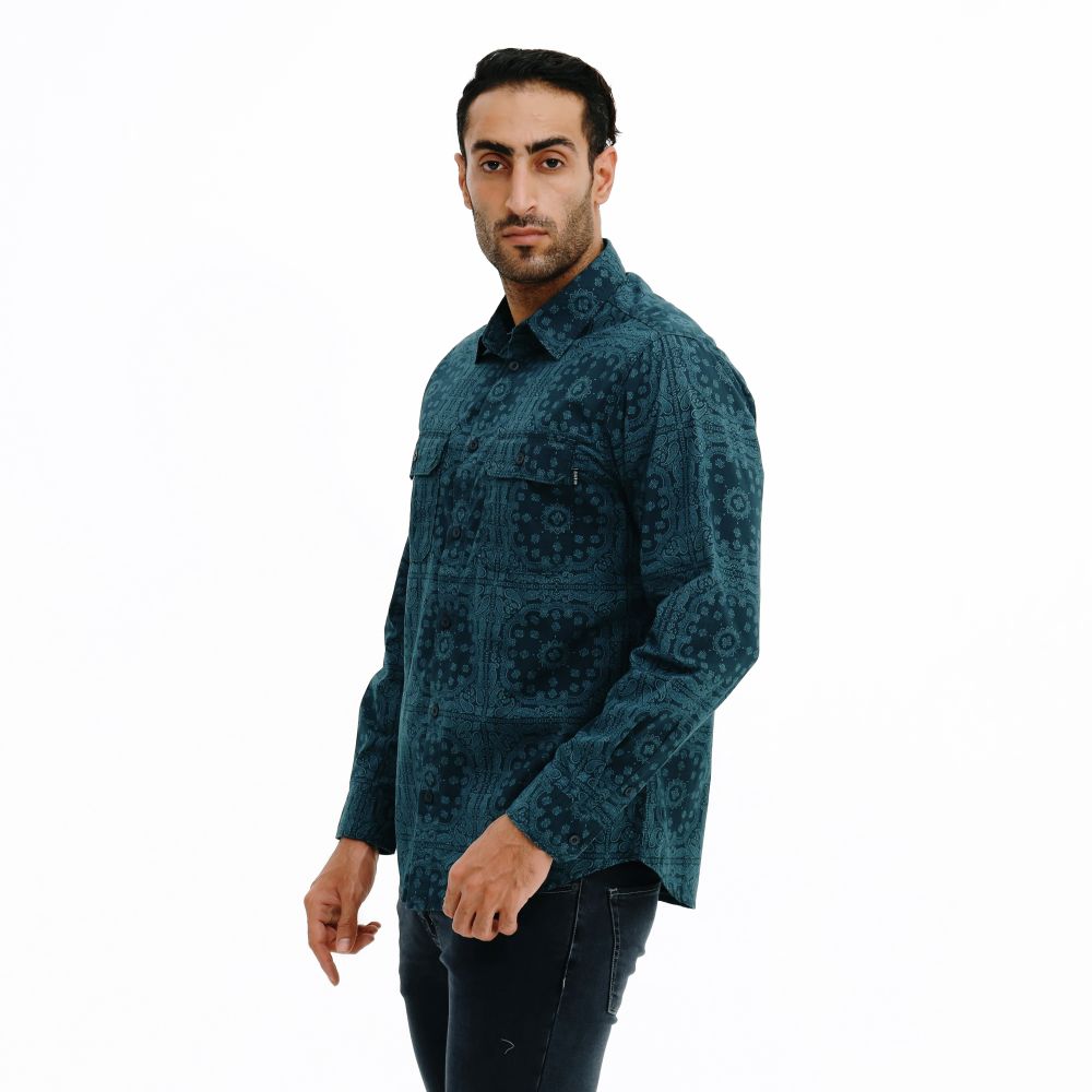 910006799 BLUMEN PAISLEY SHIRT - NAV