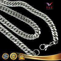 Kalung Titanium Perak silver 60cm & 75cm- VeE Kalung Pria Wanita