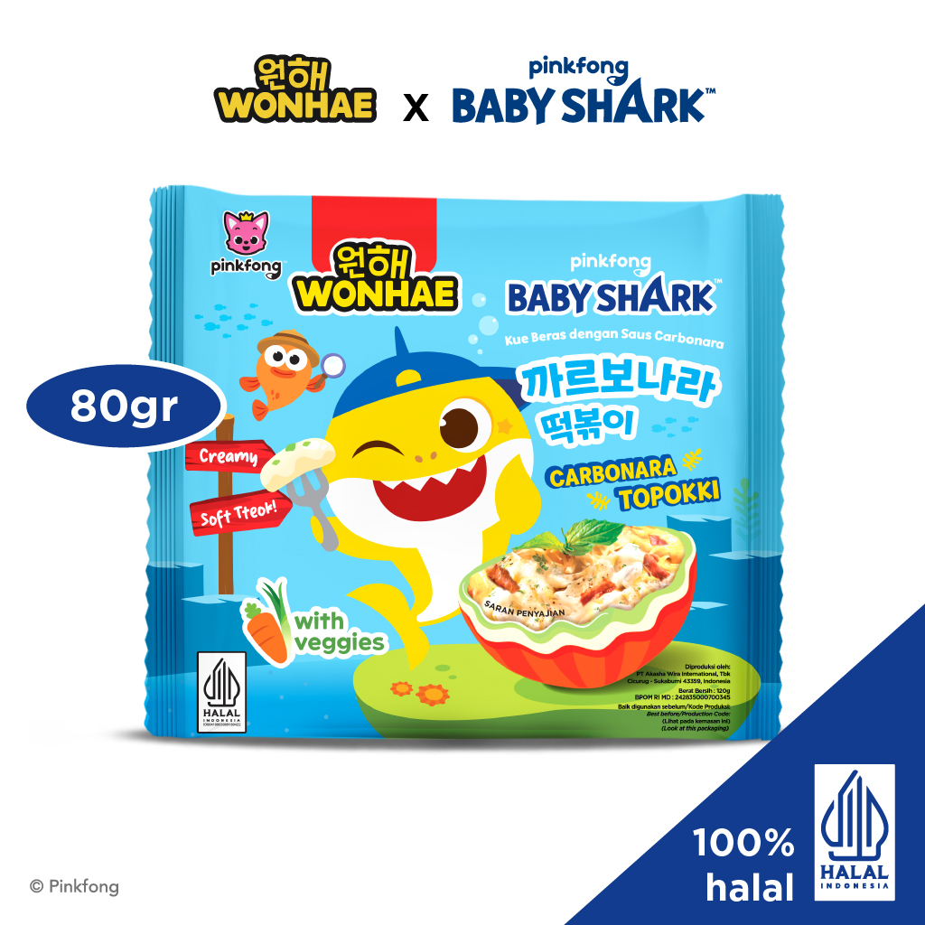 Wonhae Topokki Kids Carbonara Baby Shark 80gr