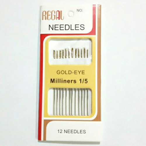 Jarum jahit 1/5 isi 12pcs dan 3/9 isi 16pcs Regal Gold Eye Miliners