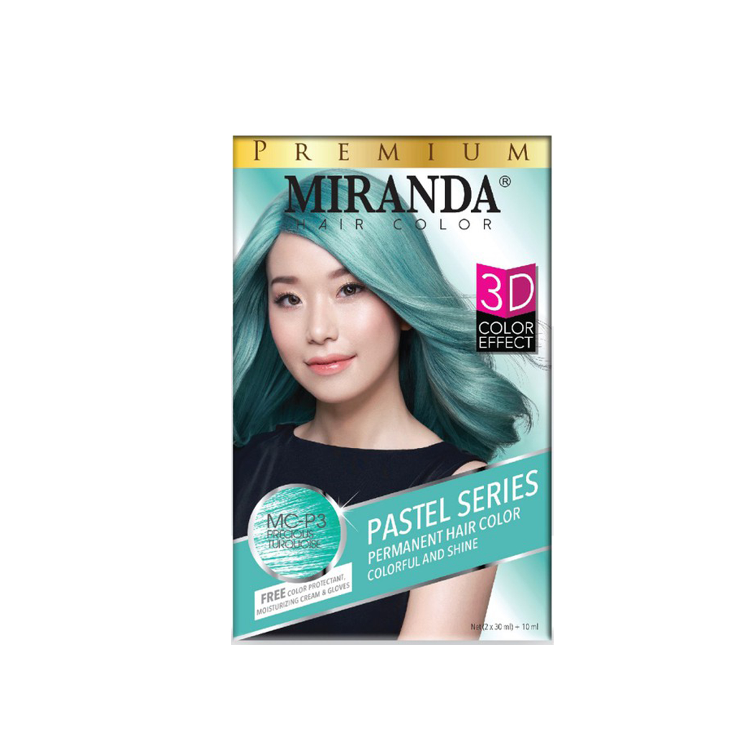 Miranda Premium Hair NEW Color MC Pastel Precious Turouoise  30 ml / P3 / Cat Rambut Warna Pastel Tosca