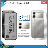 Promo 3in1 Tempered Glass Privacy Spy Infinix Smart 20 Full Layar