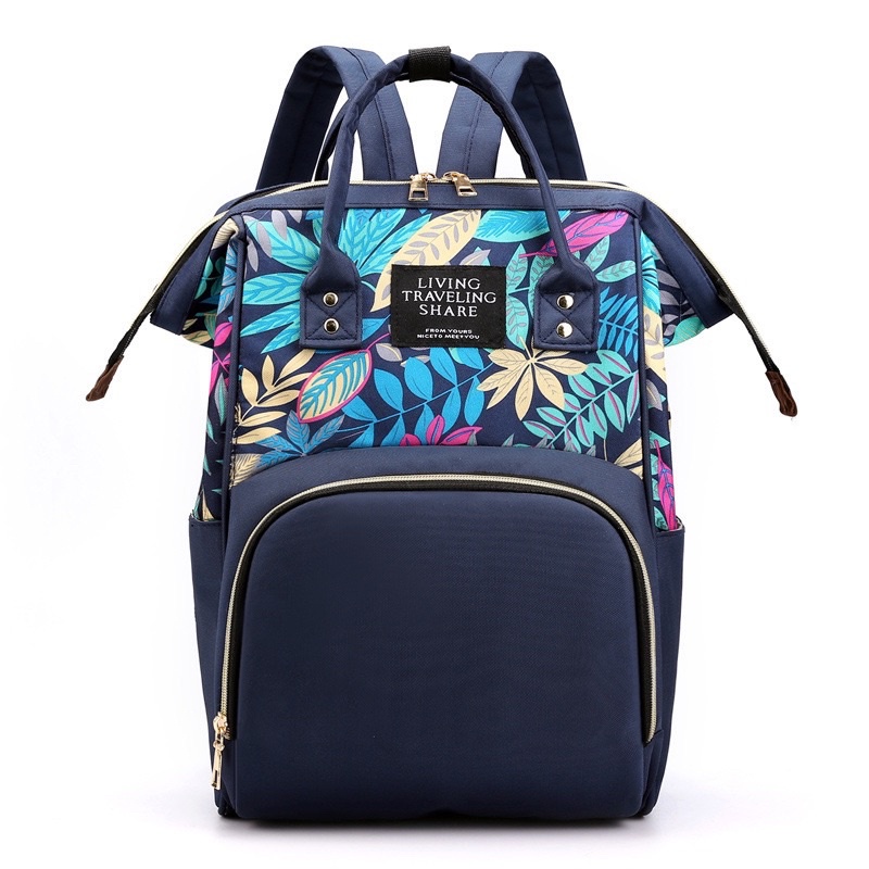 TAS BAYI 6007 - Tas Bayi LTS DAUN Tas Bayi Multifungsi Perlengkapan Popok Diaper Bag Ransel Backpack Anello - H1