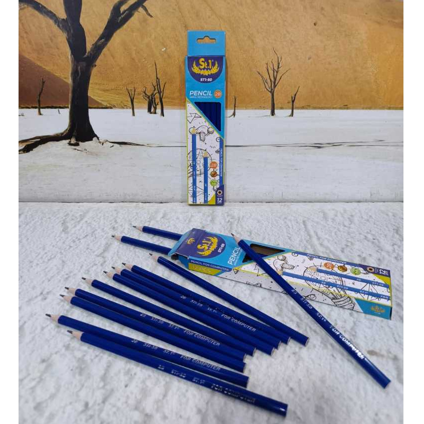 (12pc) pensil 2B murah/pensil biru/pensil hijau/pensil anak (WAJIB BACA DESKRIPSI!!!)