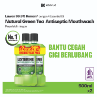LISTERINE Green Tea Antiseptic Mouthwash 500ml x2 - Obat Kumur Antiseptik
