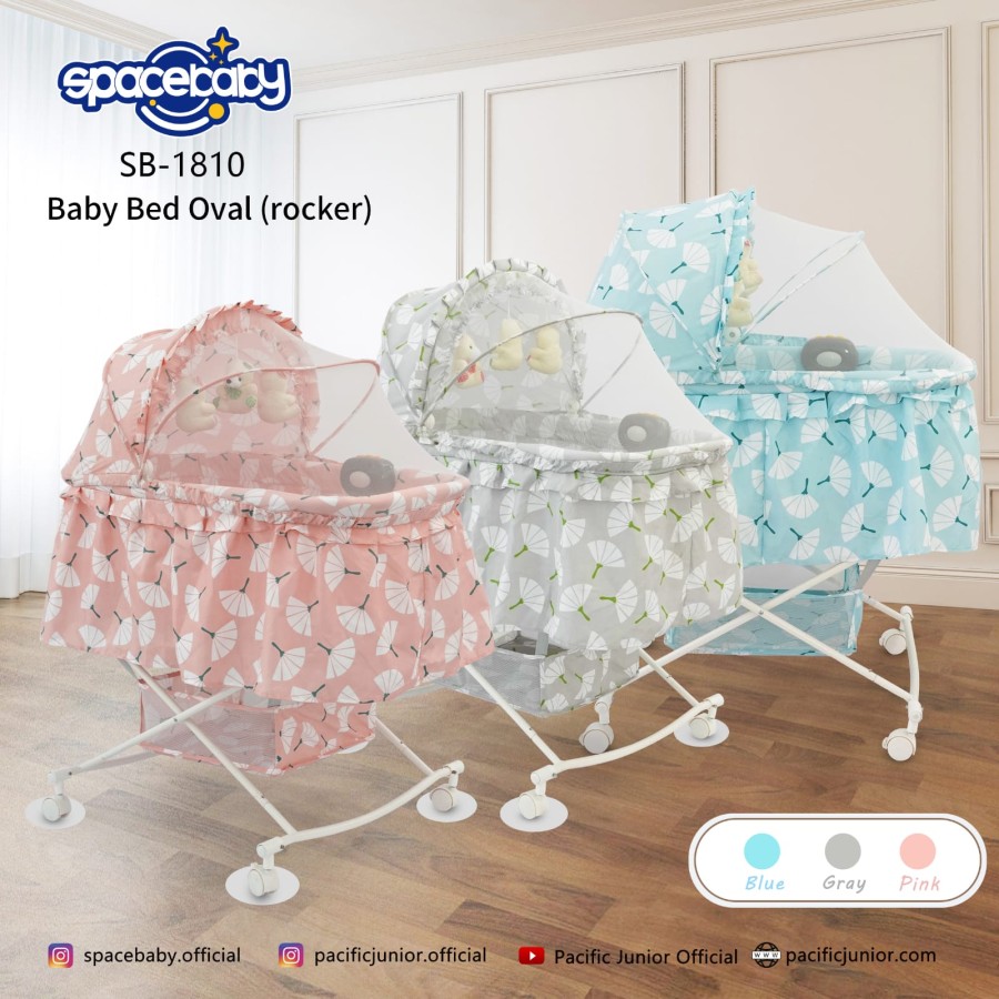 Pliko Cradle Swing B608AN - Box Oval - Ranjang Bayi Ayun + Kelambu