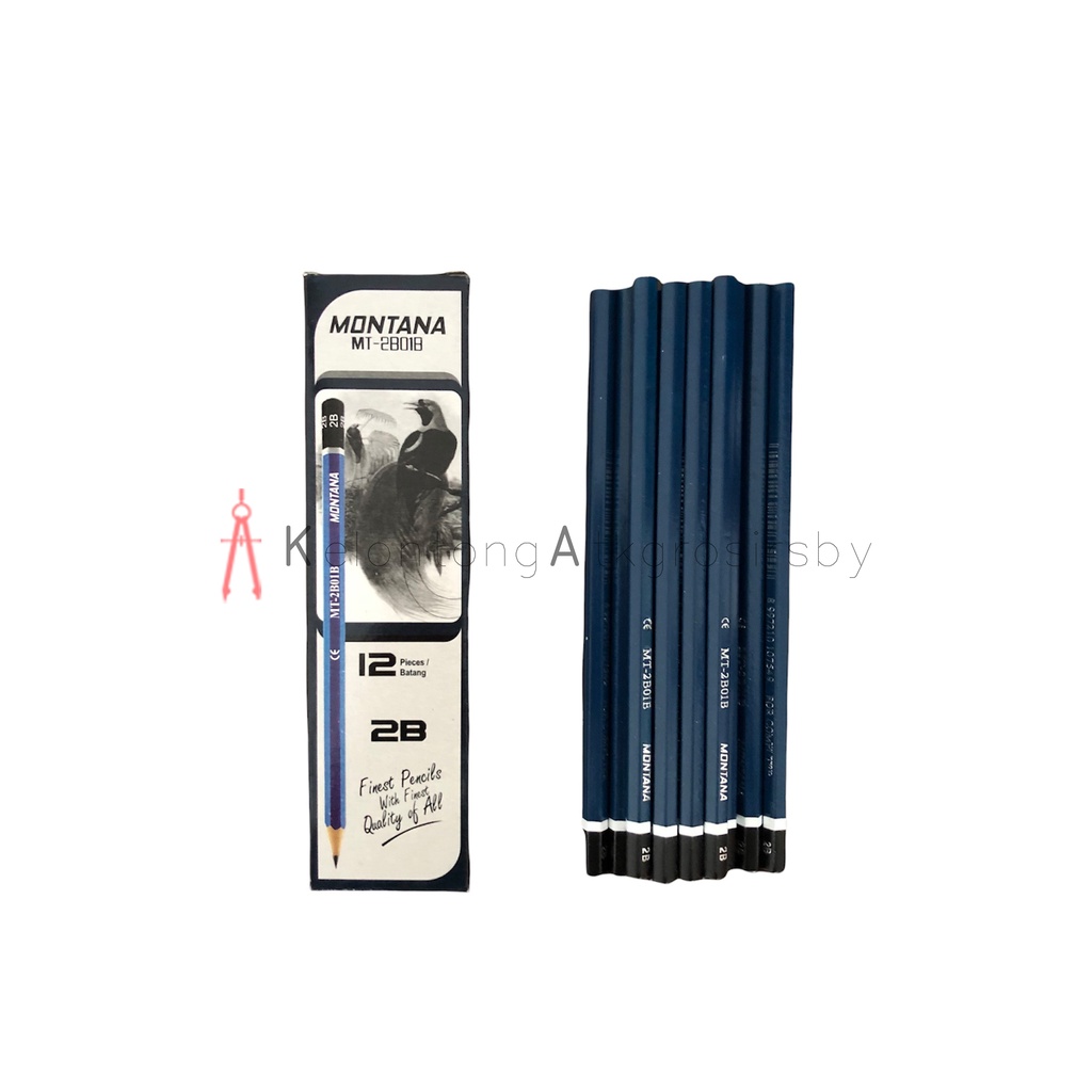 Pencil / Pensil 2B (12pcs) M2000 / Montana Biru