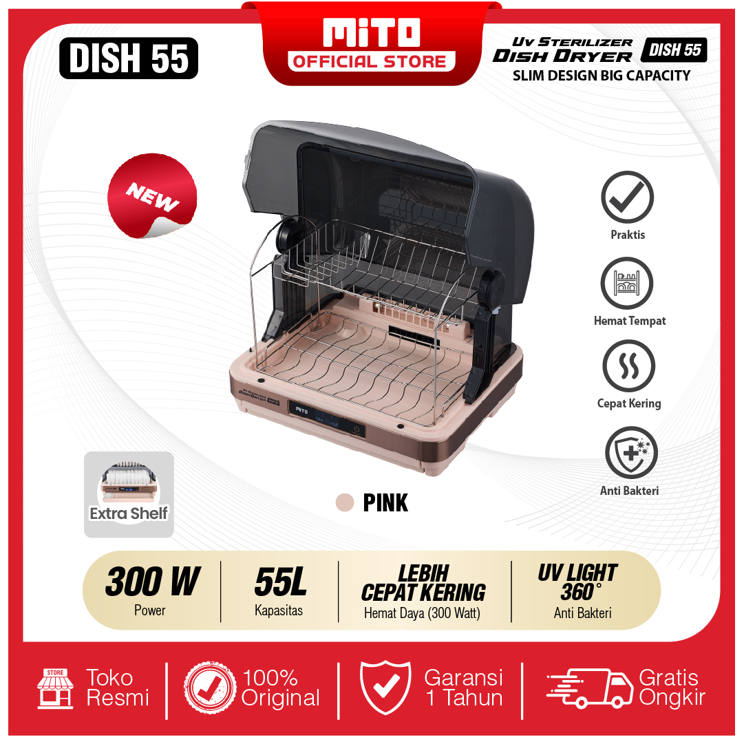 MITO UV Sterilizer & Dish Dryer 55 Liter Alat Steril Peralatan Makan – DISH55
