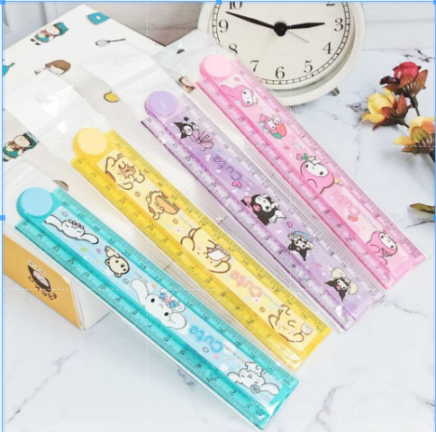 Penggaris Lipat SANRIO 30 cm Cute Lucu Cinnamoroll Kuromi Best Seller / Mistar Lipat Sanrio Imut Unik Ready 4 Variant Harga Terjangkau Kualitas Terbaik Perlengkapan Sekolah Anak Bisa Grosir dan COD