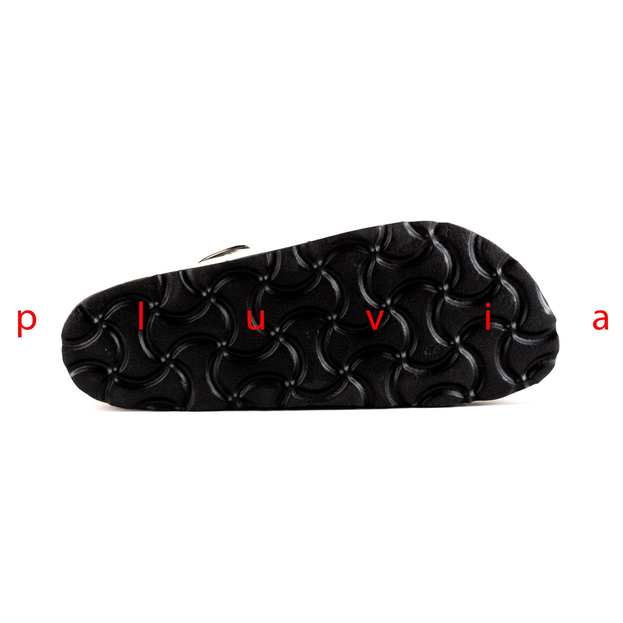 Pluvia - Sandal Wanita Sendal Flat Footbed JENIA - Putih / Hitam / Camel Januari 2019 - 3 Pluvia - Sandal Wanita Sendal Flat Footbed JENIA - Putih / Hitam / Camel - 3