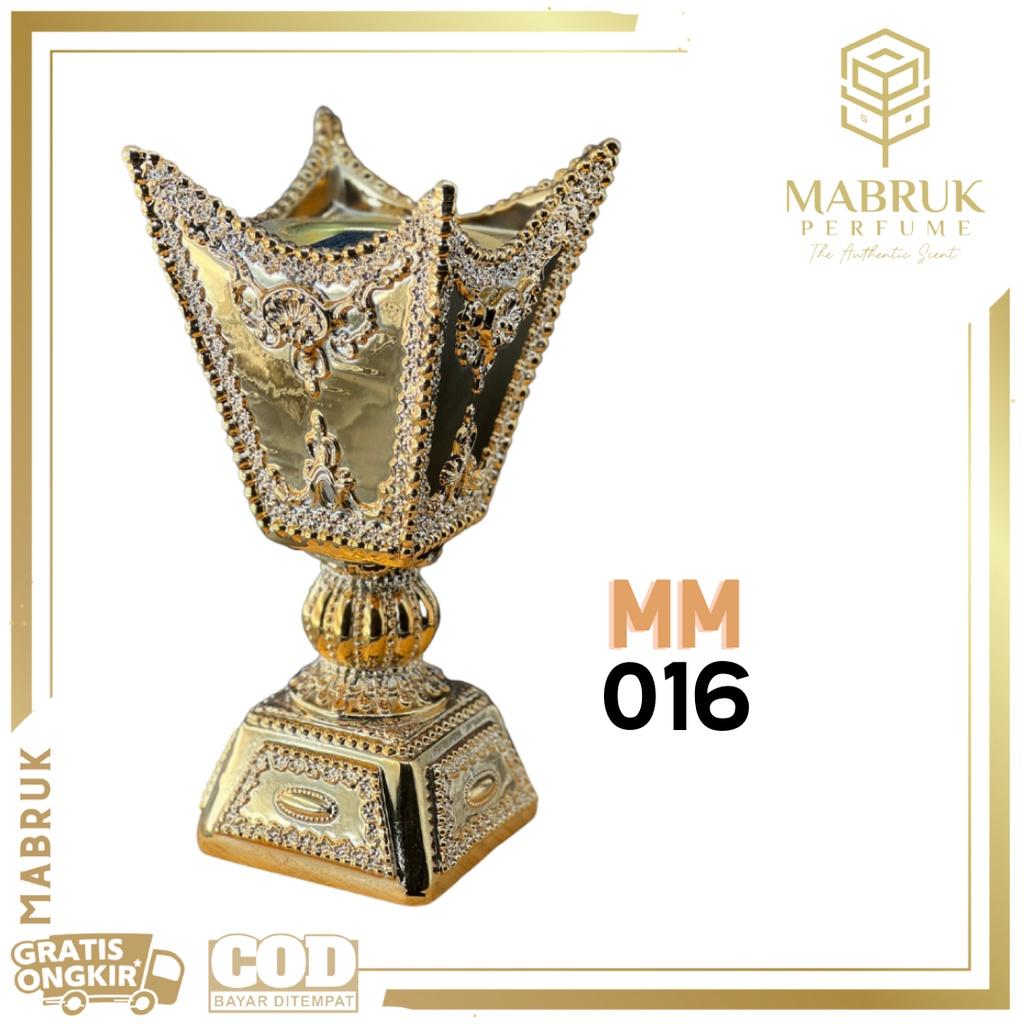 Tempat Bakar Dupa Mabakharah Keramik Gold MEdium Mabakhara Wadah Bukhur Prapen Cantik Antik Arab Saudi