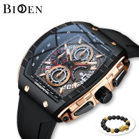 BIDEN Jam Tangan Pria Original Multifungsi Olahraga Bercahaya Anti Air Tali Silikon Jam Tangan Cowok
