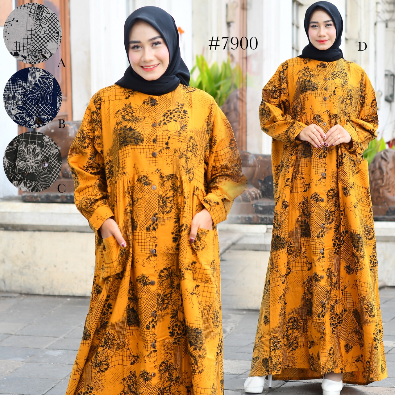 GAMIS SUPER JUMBO CORAK ABSTRAK 7900 DENGAN LD 125 CM gamis super jumbo corak abstrak 7900 dengan ld 125 cm
