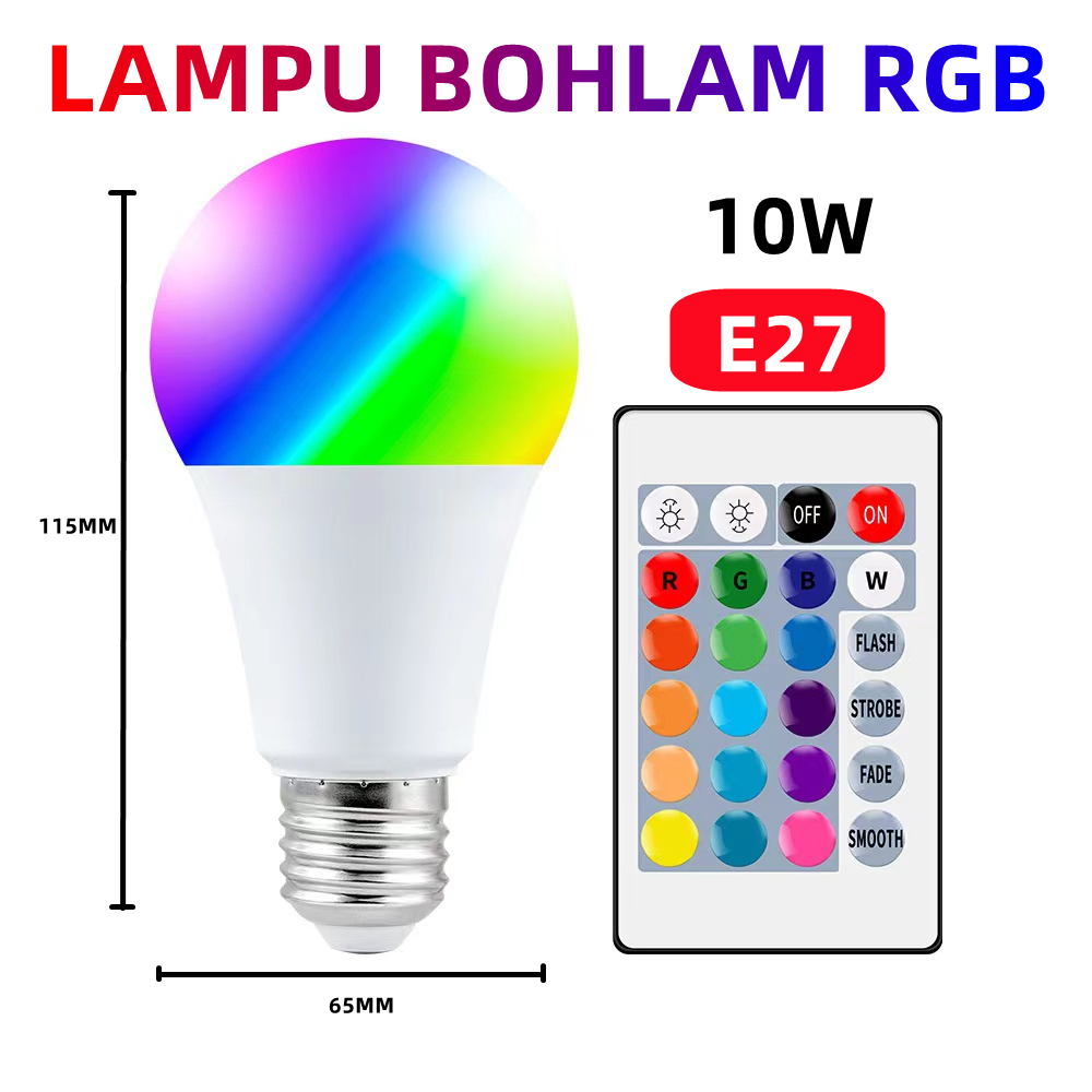 LAMPU BOHLAM LED RGB BERUBAH WARNA REMOTE CONTROL ORIGINAL LAMPU HIAS WARNA WARNI LAMPU KAMAR TIDUR AESTHETIC