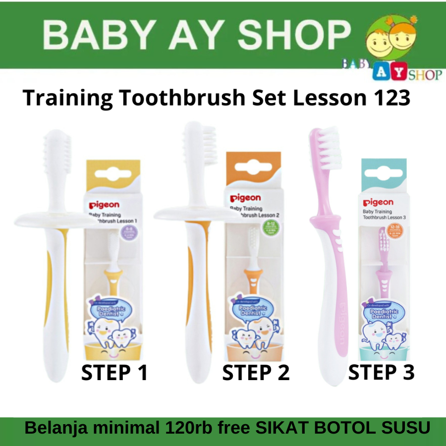Pigeon Sikat Gigi Bayi Training Toothbrush Tahap 1 Tahap 2 Tahap 3