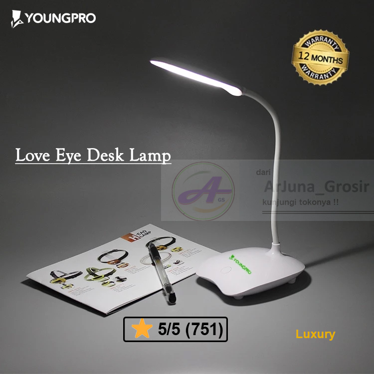 LAMPU BELAJAR LAMPU TIDUR LAMPU BACA RECHARGER YOUNGPRO GARANSI!! DISKON