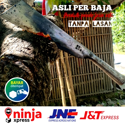 Golok Gagang Besi ( Iras ) Baja Per 100% Asli di Jamin Kuat dan Tajam / Pemotong Kayu Bambu Bergaransi