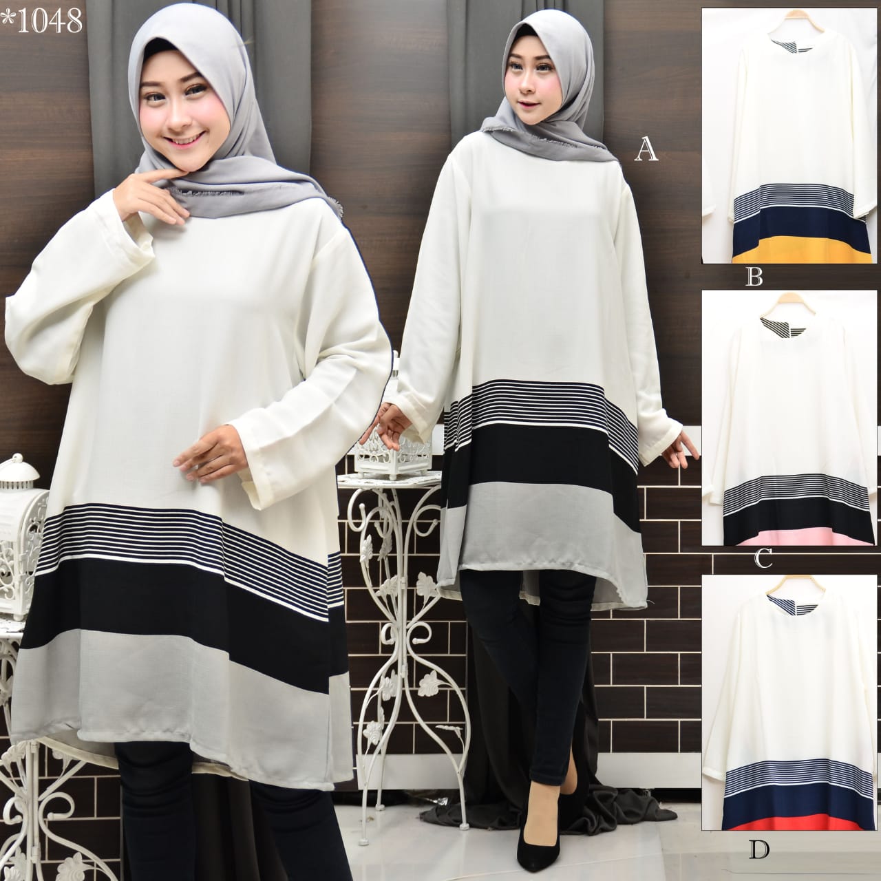 TUNIK JUMBO ATASAN FIT XXXL DENGAN CORAK KOMBINASI tunik jumbo atasan fit xxxl dengan corak kombinasi