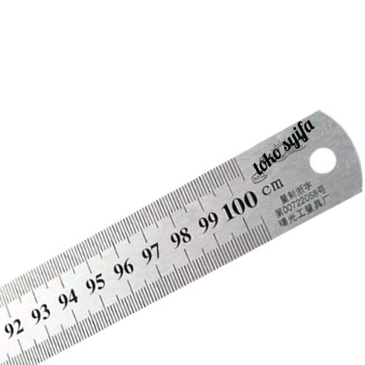 penggaris besi 100cm tebal - penggaris pola besi tebal stainless steel 1 meter -penggaris 100 cm multifungsi - jidar - penggaris pola - penggaris pola baju - penggaris murah - ala alat jahit - kebutuhan menjahit - alat jahit - toko syifa alat jahit