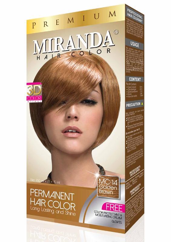Miranda Permanent Hair Color Cat Rambut Golden Brown - MC-14