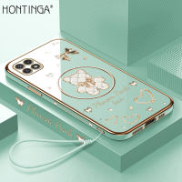 （Lokal Ready）Hontinga Softcase Case Casing hp Samsung Galaxy A13 5G A15 A20 A20S A21S A22 A25 5G 4G Casing Cartoon Shining Bear Warna Solid Mewah Berlapis Lembut silikon TPU kesing Case hp Anti Gores Air Karet untuk Anak softcase