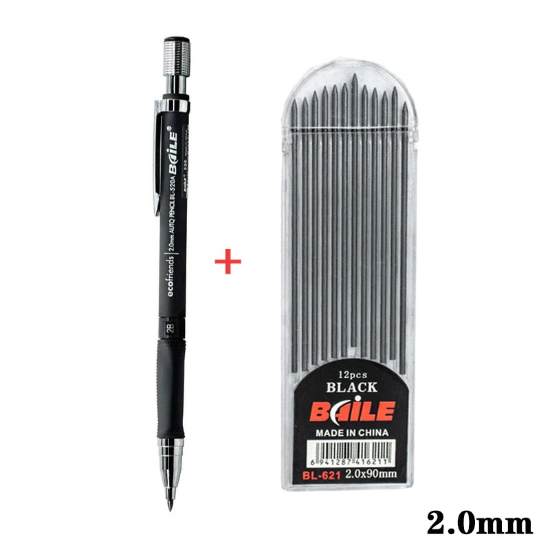 Pensil Mekanik 2B Titik Penulisan 2mm dengan refil berisi 12 pcs